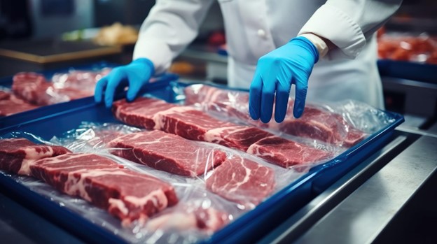 HACCP Compliant Food Processing Facility Handling Meat